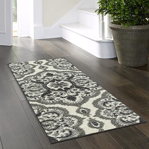 Vivian Medallion Runner Rug Non Slip Hallway Entry Carpet [Made In Usa], 2 X 6, Grey #TOP2