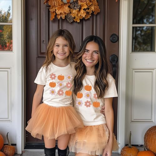 Toddler Girls Thanksgiving Shirts Turkey Pumpkin T Shirt Cotton Short Sleeve Halloween Tops 1-10 Years2