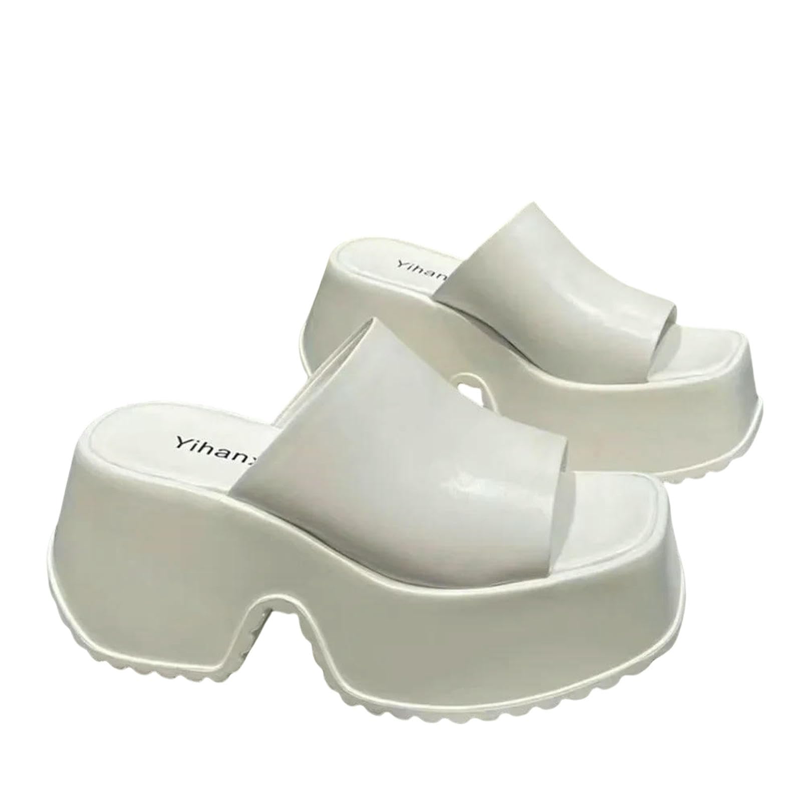 Sandali Donna estive Punk Tacchi Grossi Muli per Donne Rivetti Aperti di Piedi Estate Scarpe da Spiaggia Goth Spiaggia-nero-39