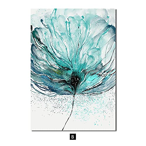 Lienzo de flor abstracta azul 3 piezas para renovar paredes grandes sin recargar el espacio 3