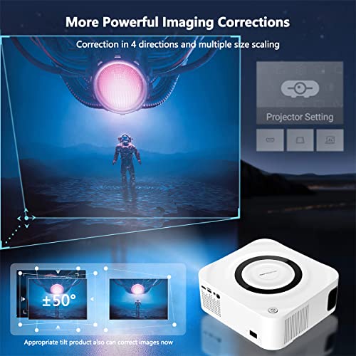 Sky Candybar Projector With 5G Wifi And Bluetooth,9000L Full Hd 1080P Supported 4K Portable Outdoor Projector,Home Projector Compatible With Hdmi In,Laptop,Usb,Tf,Ios And Android Phone #TOP3