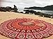 raajsee Red Round Beach Tapestry Hippie/Boho Beach Blanket Mandala/Indian Cotton Throw - Round Tablecloth/Home Decor/Indie Rug Yoga Mat Meditation Picnic Rugs 178 CM / 70 INCHE Circle