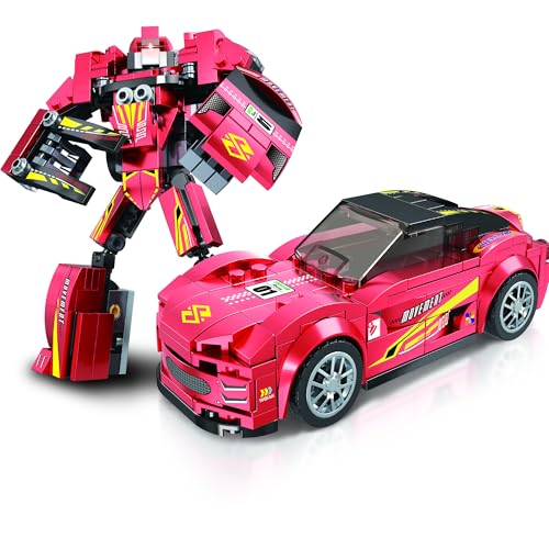 Image of Racing Fury Red 2-in-1 Robot & Sports Car (228 Pieces) | Learn About Machines | Building Block Set for Kids Age 6+ | STEM Educational Toy | Build, Play & Learn | Science & Learning Toy