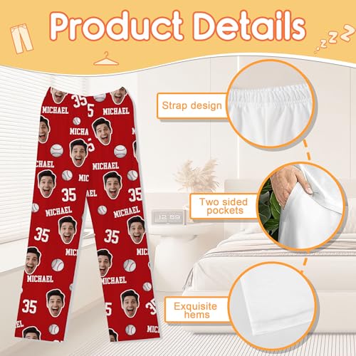 Personalized Pajamas Pants With Face Photo, Custom PJ Bottom Pants, Customized Gifts For Men Women Husband Wife Dad Mom4