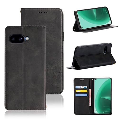 適用 Google Pixel 9A ケース 手帳型 グーグルピクセル9a 用 手帳型ケース Pixel9a 用 スマホケース カバー 手帳型 PUレザー カード収納 財布型 耐衝撃 ケース マグネット スタンド機能付き 5色(Google Pixel 9a 用 ケース手帳型) (ブラック)
