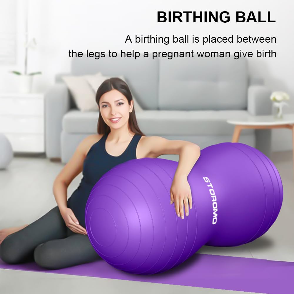 Anti-Burst Erdnussball, aktiver Wackelsitz für Kinder, für Arbeit, Therapie, Kinder mit ADHS – umweltfreundlicher Geburtsball für Schwangerschaft, Physiotherapie und Bewegung – mit Pumpe