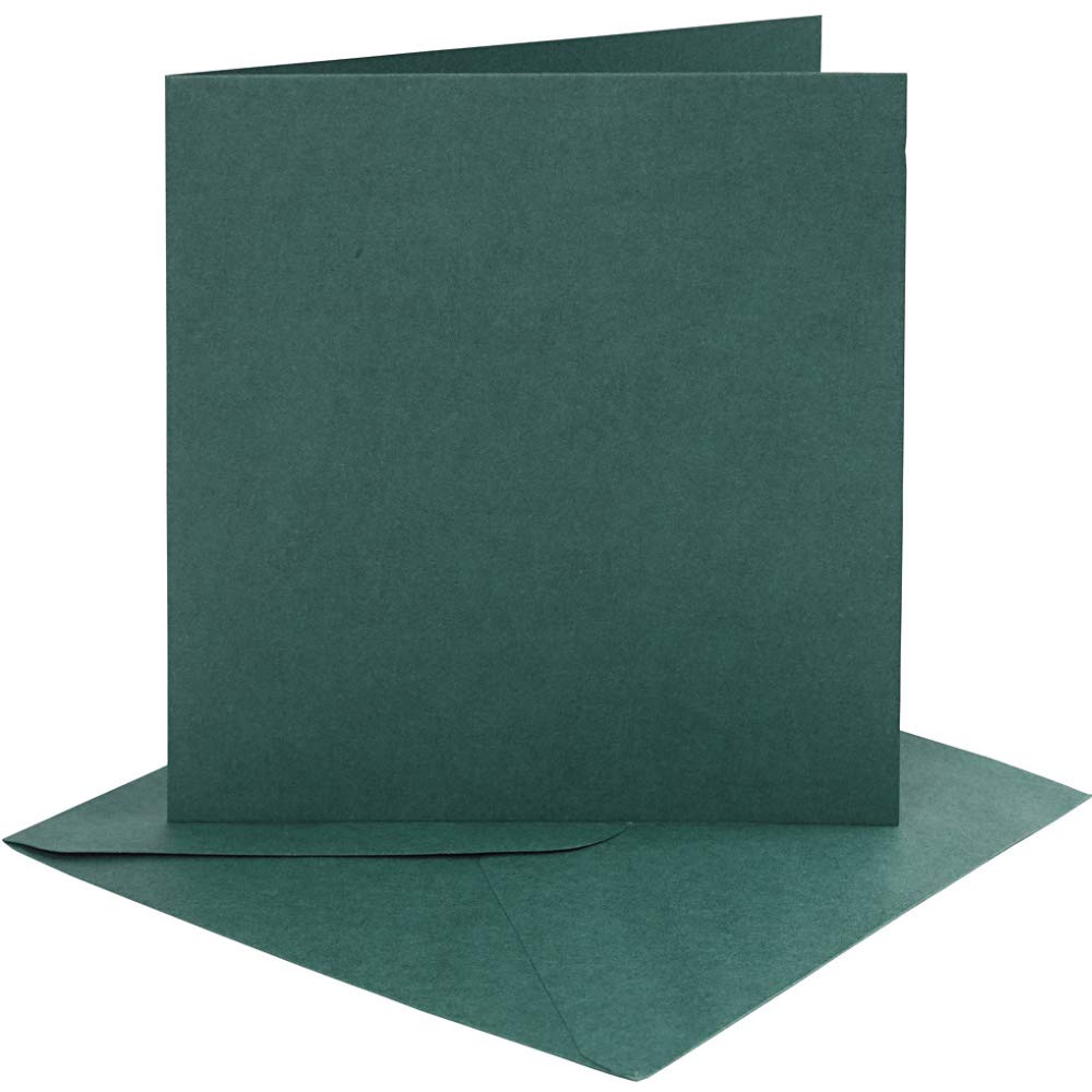 Crafty Capers Deep Green 4 6X6 Cards & Envelopes For Card Making Crafts | Card Making Blanks