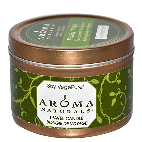 Aroma Naturals Vitality Small Aromatherapy To Go Tin Peppermint Eucalyptus 2.8 Oz Travel Candle