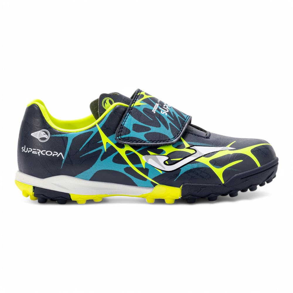 Joma Super Copa Jr - Chaussures De Football Pour Enfants - Turf - Simili Cuir - Noir