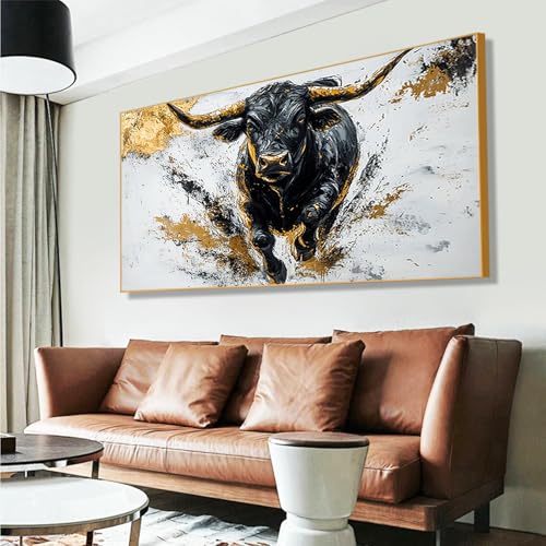Cozynest Interiors Bull Canvas Wall Art thumb #5