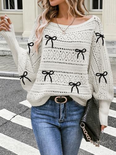 Image of Cakulo Womens Off Shoulder Oversized Pullover Knit Sweater