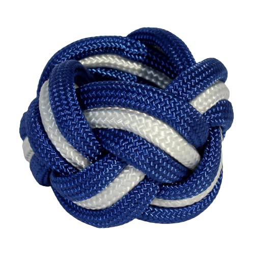 Handmade Neckerchief Slide Woggle for Scouts Paracord Turks Head Knot Red Blue (Royal White)