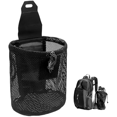 AfZoryxn Tactical Mesh Dump Pouch, Quick-Release Utility Organizer, Waist Storage Bag with Drawstring, Black