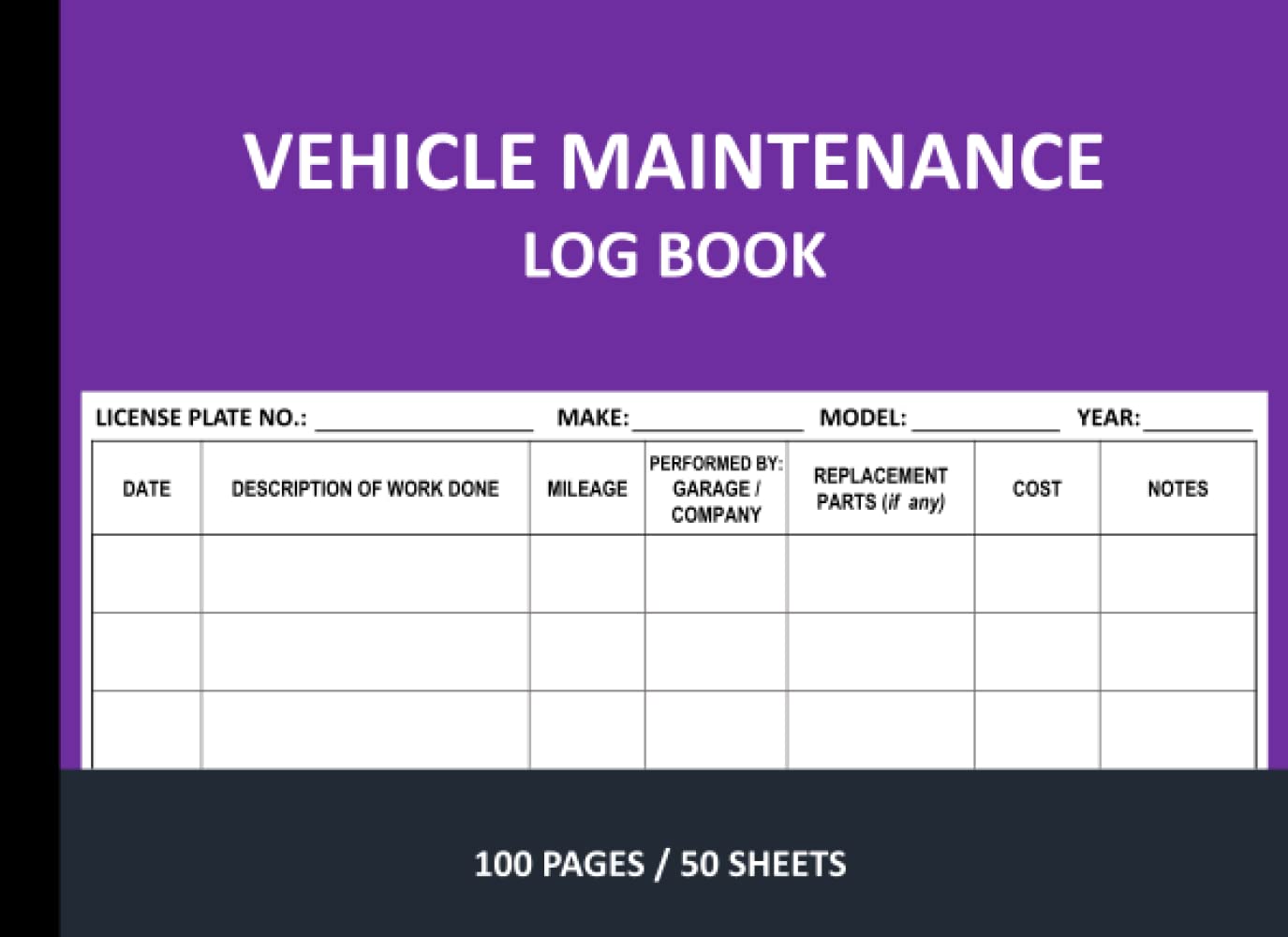Vehicle Maintenance Log Book Service and Repair Record Logbook Small