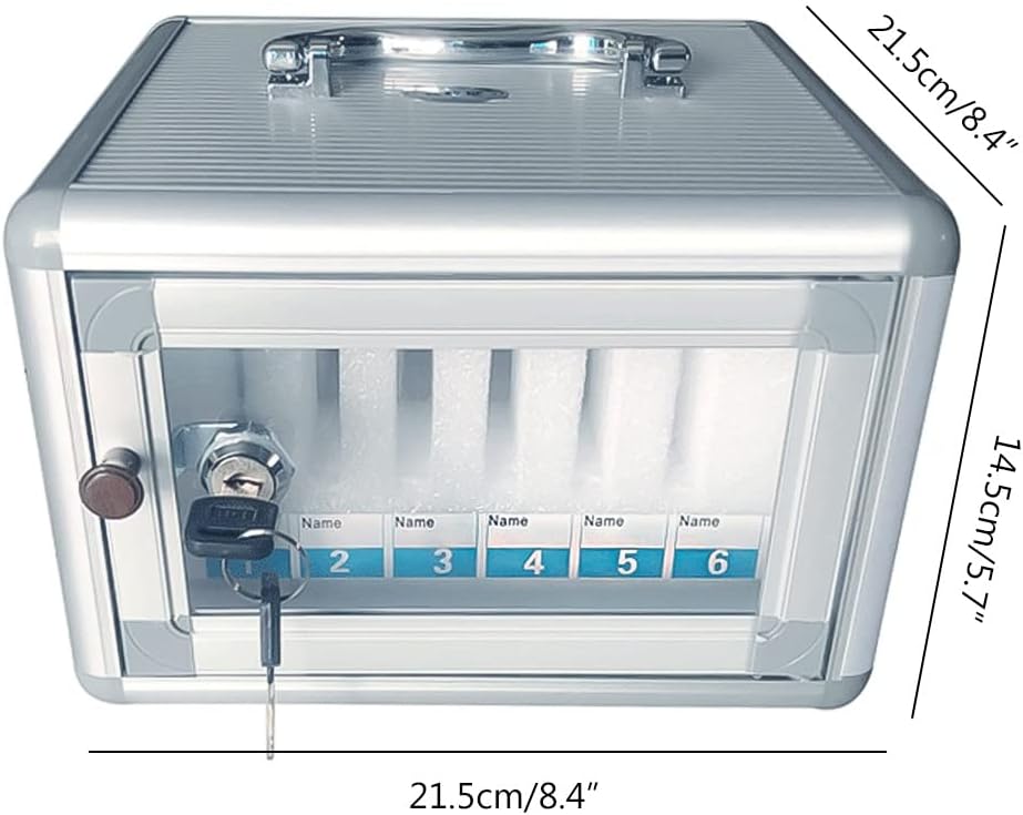 Cell Phone Locker Box for Classroom with Door Locks and Keys Clear Acrylic Jail Storage Cabinet，Large Capacity Wall Mounted Phone Storage Cabinet, Portable Aluminum Alloy Organizer with Hand