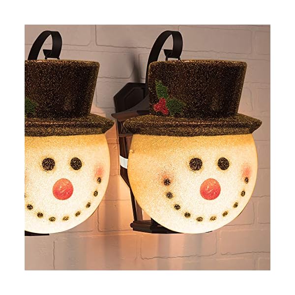 FUNPENY 2 Stück Schneemann Weihnachten Veranda Licht Abdeckungen 30,5 cm Weihnachten Outdoor Dekoration Urlaub Licht…