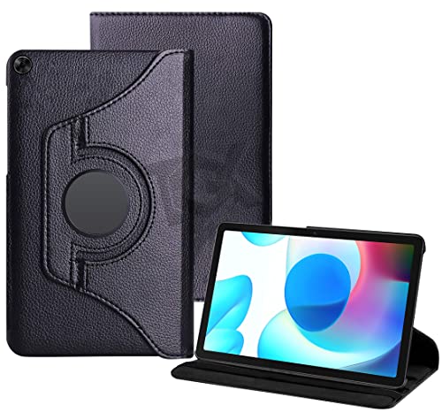 Image of TGK 360 Degree Rotate Leather Stand Case Cover for realme Pad 10.4 inch (Black)