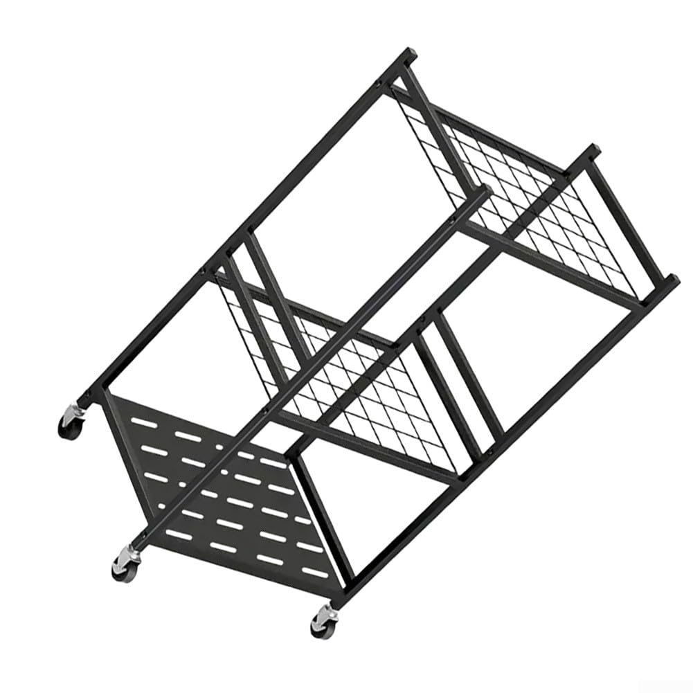 FACAIIO Portautensili da giardino in metallo per uso esterno resistente, antiruggine, nero, supporto organizer per garage e balcone, 80 x 30 x 40 cm