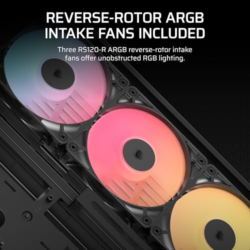 CORSAIR Frame 4500X RS ARGB Panoramic Mid-Tower PC Case – 3X Pre-Installed Fans, High Airflow, Modular Design, GPU Anti-Sag, Reverse Connection Motherboard Compatible – Black by Corsair - Image 4