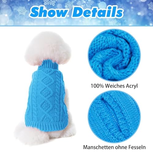Image of BINGPET Dog Sweater for Medium Dogs, Turtleneck Knitted Clothes