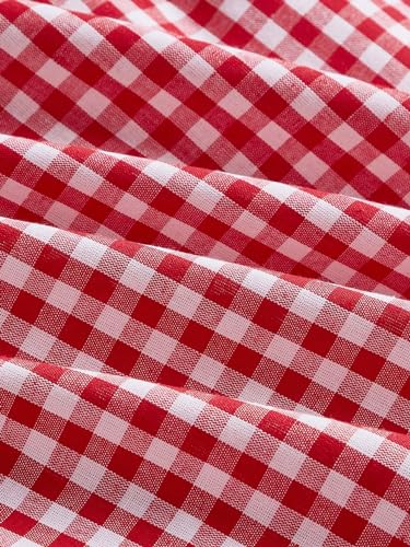 Floerns Women's Gingham Print tie Shoulder Sleeveless Ruffle Hem cami Dress3