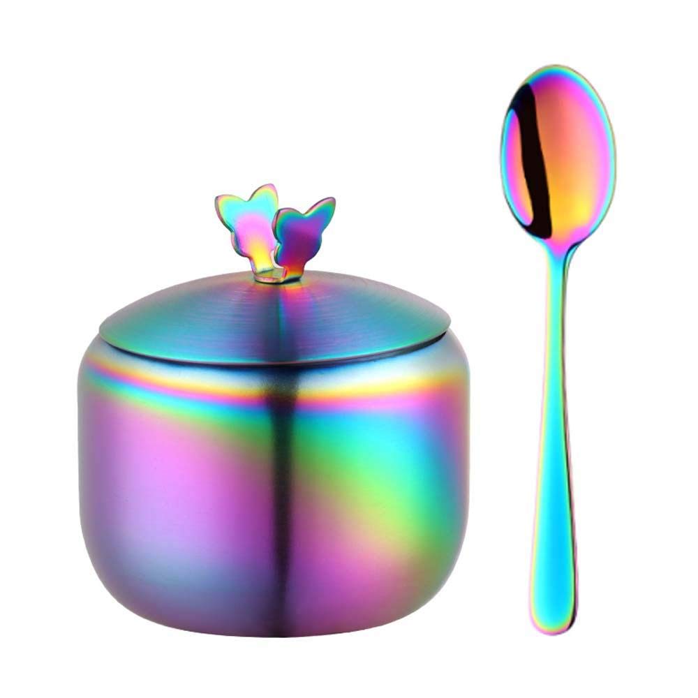 Pot à sucre et poivre en plastique, avec couvercle et cuillère, récipient à sel