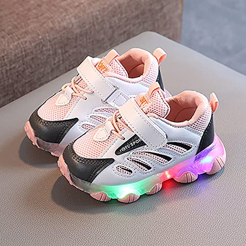 Toddler Baby Boys Girls Sneakers Fashion Led Light Luminous Mesh Breathable Comfortable Slip On Running Sport Shoes3