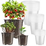 36 Emballage des pots de pépinières transparents 5/6/7inch Pots de plantes plastiques transparents avec trous de drainage, voir par planteur de semis pour planificateur de semences de démarrage