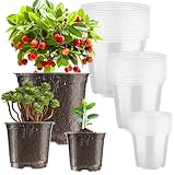36 Pack Clear Nursery Pots 5/6/7inch Transparent Plastic Plant Pots with Drainage Holes, See Through Seedling Planter for Starter Seed Planter