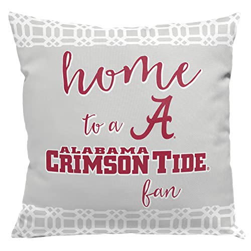 Northwest NCAA 2 Piece Sweet Home Fan Throw Pillow Cover 18 X 18, Alabama Crimson Tide