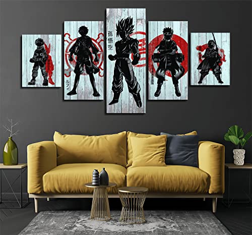 Jlxxwns Anime Poster Pack Teens Posters Tanjiro Kamado Bedroom Art Room Decor 5 Piece Canvas Wall Art Paintings Hd Picture Prints #TOP1
