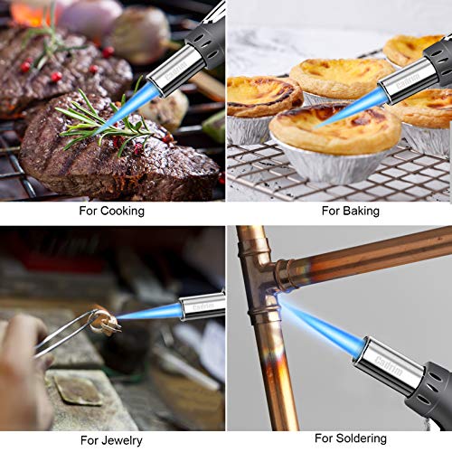 Küchenbrenne Flambierbrenner, Blowtorch kitchen Burner mit Sicherheitsschloss Refillable Butane Gasbrennerfür die Küche… – Bild 4