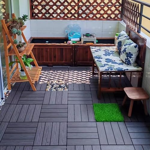 Tejas de cubierta entrelazadas todo clima para suelo modular de jardín, 33 piezas 5