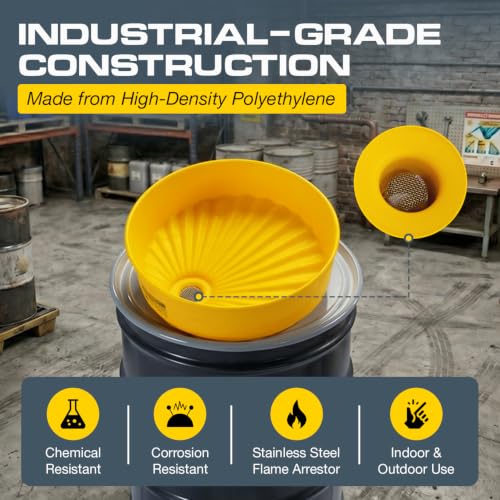 Image of Eagle Drum Funnel /Cover Bundle for 30, 55 Gallon Drum, Yellow