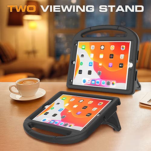 Image of Kids Case for iPad 9th /8th /7th Generation, iPad 10.2 Kids Case with Built-in Screen Protector, Durable Shockproof Handle Stand Protective Cover for iPad 10.2 Inch 2021 /2020 /2019, Black