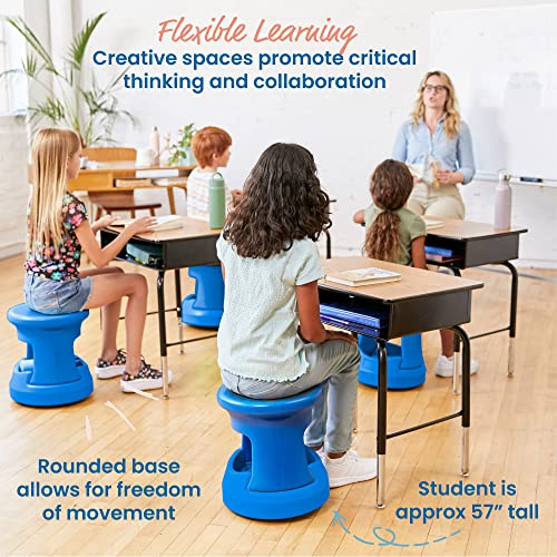 Image of ECR4Kids Active Storage Wobble Stool, 15in Seat Height, Children's Furniture, Blue
