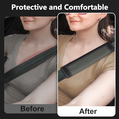 Image of SEG Direct Black and Gray Seat Belt Pads Pack of 2