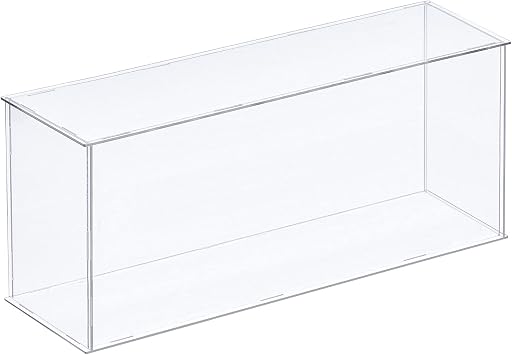 sourcing map Acrylic Display Case Plastic Box Clear Assemble Dustproof Showcase 36x11x15.5cm for Collectibles Items