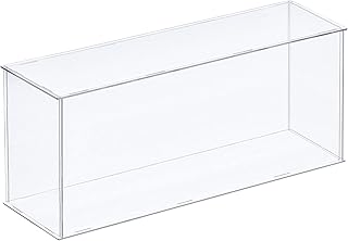 MECCANIXITY Acrylic Display Case Plastic Box Cube Storage Box Transparent Assemble Dustproof Showcase 14x4.3x6.1 Inch for Collectibles Items