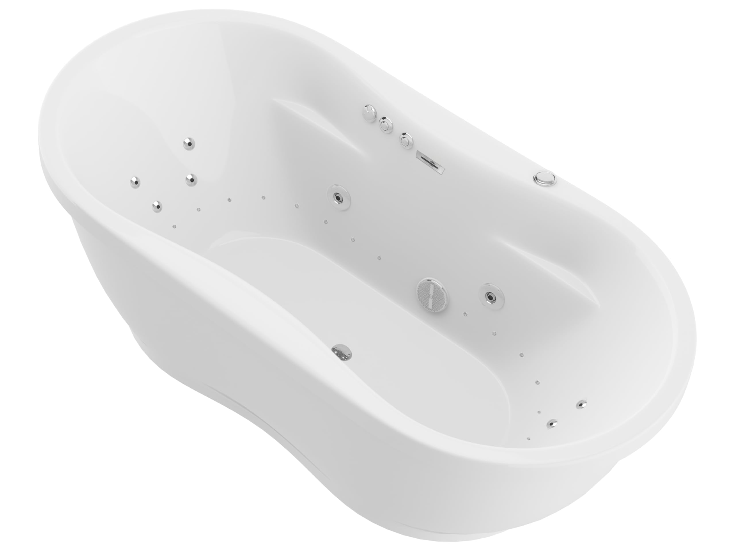 - ANZZI Freestanding Tub 36" x 71", Whirlpool and Air Bath Tub in White, Aromatherapy, Whirpool Jetted, 6 ft., Lori Series (FT-AZ102)