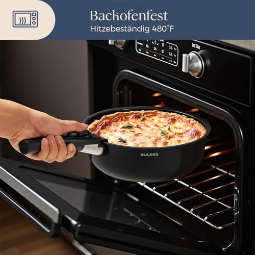 Topfset mit Abnehmbarer Griff, 17-Teilig Topfsets Pfannenset mit Keramik Antihaft Beschichtet, Topfset Induktion Kochtopf Set mit Deckel 6