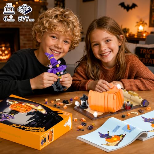 Halloween Pumpkin Witch Black Cat Building Set with Light for Kids by Tenhorses - Used condition - Image 5