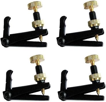 1 Set 4 Full-size 3/4-4/4 Violin String Adjuster Fine Tuners Black
