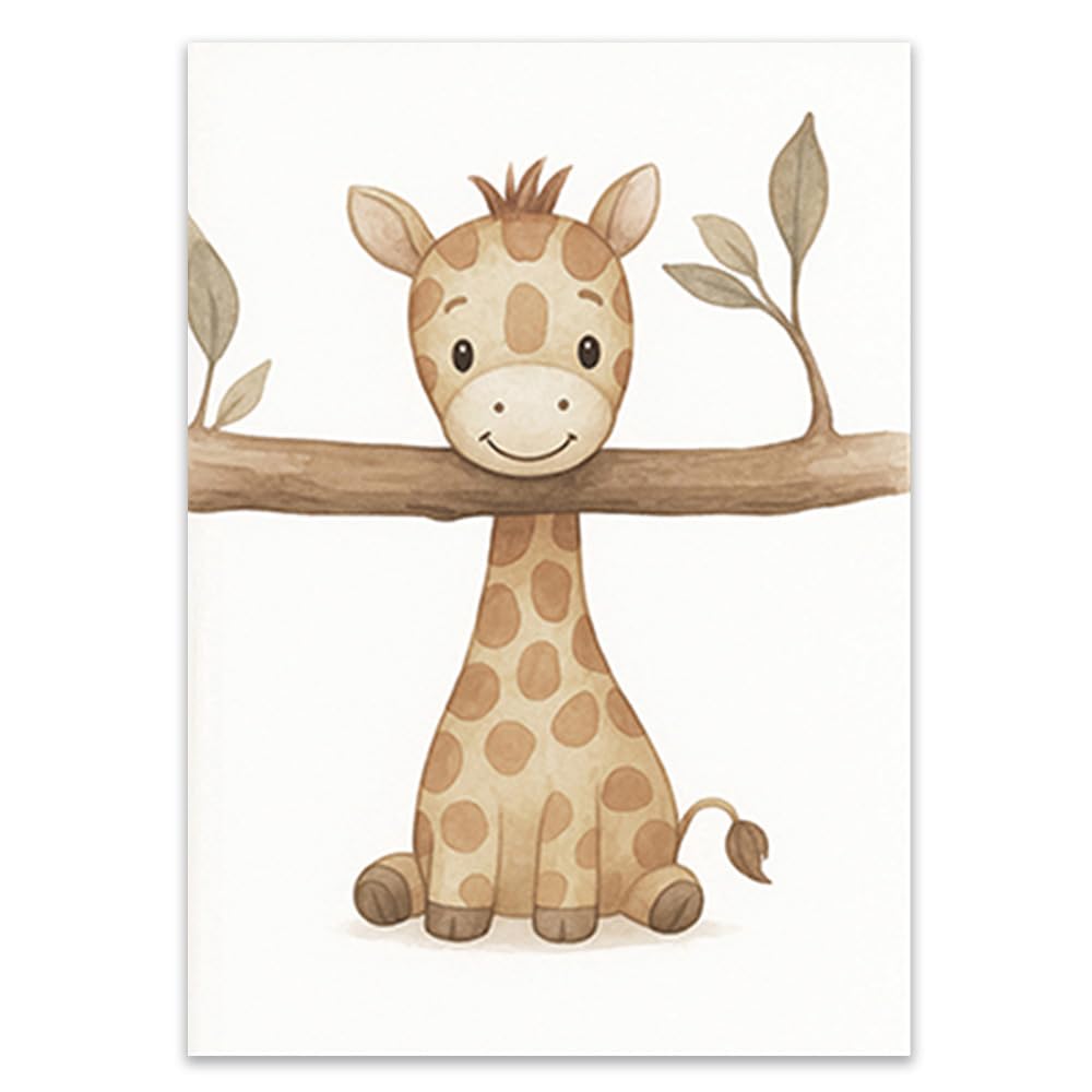 3 Laminas Animales Infantiles 30X40CM Cuadros Para Cuarto de Bebe Safari Poster Niños Habitacion Lienzo Animales Bebé Laminas Decorativas Pared Bebe Niña Cuadros Infantiles Beige sin Marco