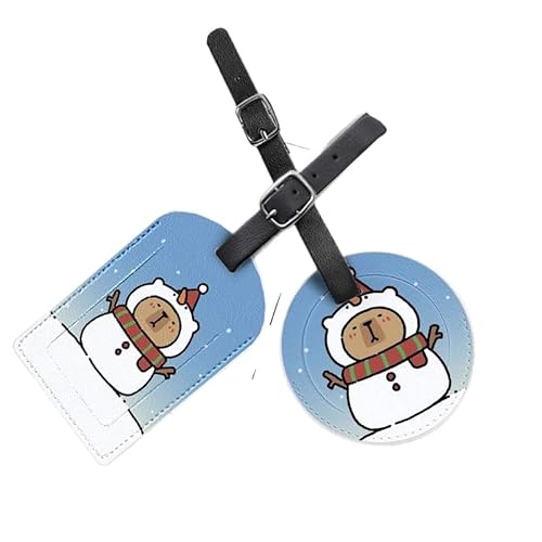 カピバラ 荷物タグ ネームタグ ラゲージタグ ラゲッジタグ 荷物ラベル バッグタグ スーツケースタグ ネームラベル スーツケース バッグ用 名刺ホルダー 出張用タグ ラベルカード 旅行用品 出張,5