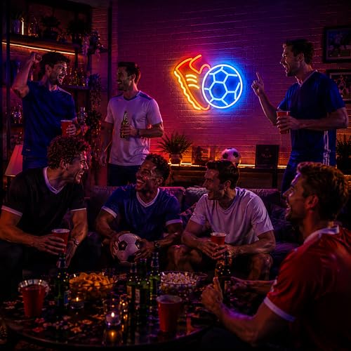 Image of Neon Sign, Soccer Neon Signs for Wall Decor LED Signs Neon Light