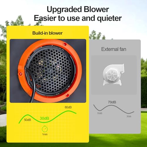 Image of 20Ft Portable Inflatable Projector Screen with Build-in Air Blower and Carry Bag, Double-Sided Projection Easy Set Up One-Piece Design Inflatable Screen Outdoor for Backyard Movie Night Pool Party