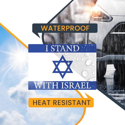 Image of Magnet Me Up I Stand with Israel Israeli Flag Magnet Decal, 4x6 Inches, Blue and White, Heavy Duty Automotive Magnet for Car, Truck, SUV, or Any Other Magnetic Surface