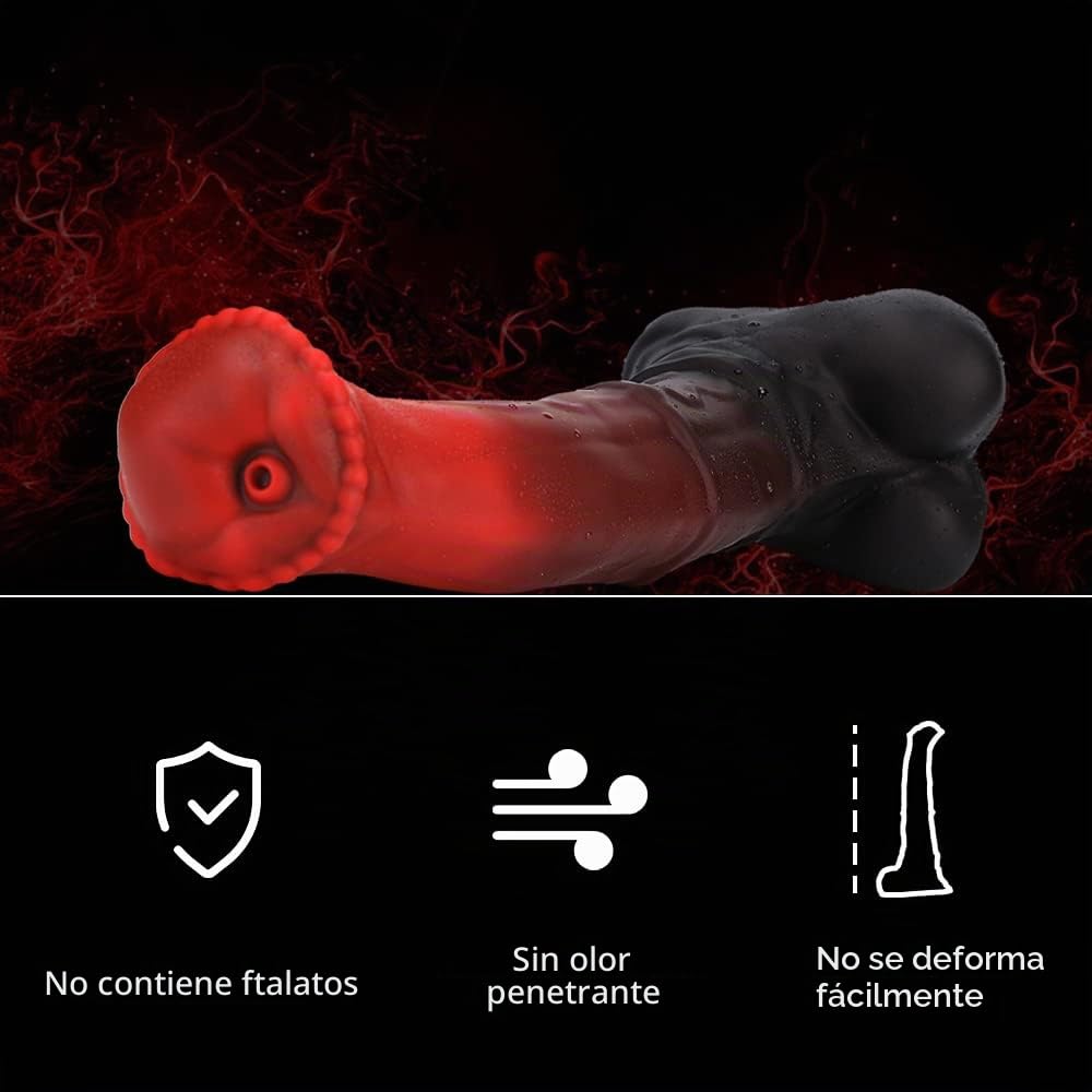 Nothosaur「CONOLA」Caballo Consolador Eyaculador Mujer Hombre con Ventosa, Fantasy Dildo Juguetes Sexuales Eróticos Parejas/Gay/Lesbiana, Tallas de Plug Anal a Enorme, Demonio Rojo, L (30 cm)