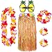 Juego de 6 faldas hawaianas de hierba con guirnaldas Lei y gafas de piña elegidas entre paja o falda múltiple, para verano, playa, hawaiana, tropical, disfraz de fiesta